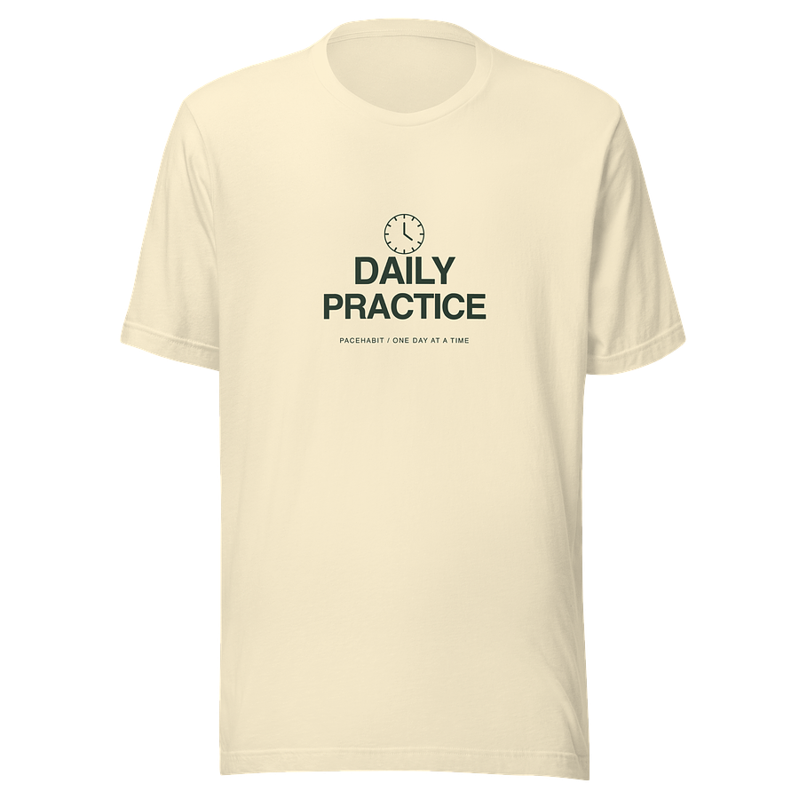 Daily Practice Tee — front studio view
