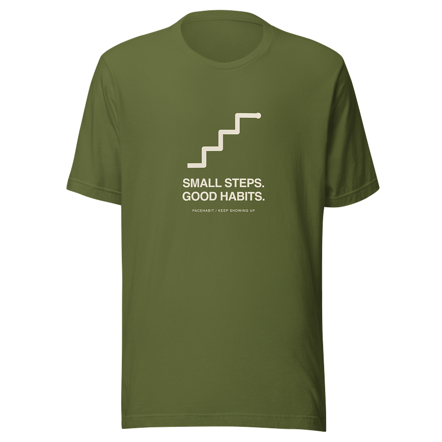 Small Steps Tee — front studio view
